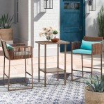 3-Piece Outdoor Barstool Table Set with Cushions
