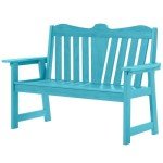 ONBRILL Weatherproof 2-Person Outdoor Bench - Blue