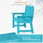 ONBRILL Weatherproof 2-Person Outdoor Bench - Blue