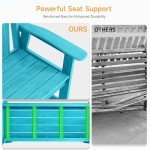 ONBRILL Weatherproof 2-Person Outdoor Bench - Blue