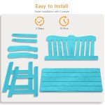 ONBRILL Weatherproof 2-Person Outdoor Bench - Blue