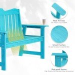 ONBRILL Weatherproof 2-Person Outdoor Bench - Blue