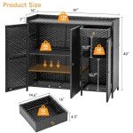 Weatherproof Rattan Outdoor Storage Cabinet with Shelves