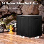 30 Gallon Outdoor Storage Deck Box - Black