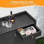 Weatherproof Rattan Outdoor Storage Cabinet with Shelves