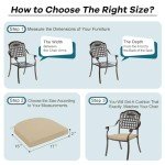 Beige Outdoor Chair Cushions Set of 4
