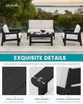 4-Piece Outdoor Sofa Set with Khaki Cushions