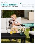 4-Piece Outdoor Sofa Set with Khaki Cushions