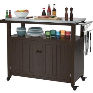GDLF Outdoor Wood Storage Cabinet & Grill Table