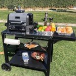 Grill Table Cart with Shelves and Drawer