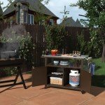 GDLF Outdoor Wood Storage Cabinet & Grill Table