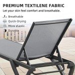 Domi Adjustable Aluminum Pool Lounge Chairs with Table