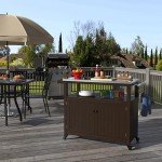 GDLF Outdoor Wood Storage Cabinet & Grill Table
