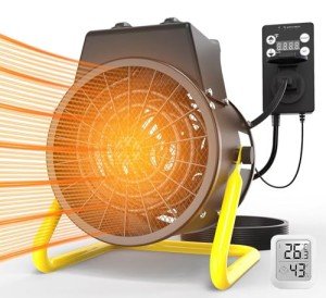 Portable Greenhouse Heater with Thermostat & Safety