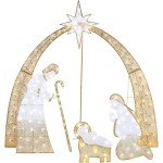 Lighted 2D Outdoor Nativity Scene with 115 LED Lights
