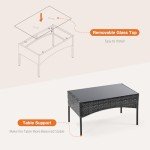 4-Piece Wicker Patio Furniture Set with Cushions