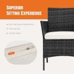 4-Piece Wicker Patio Furniture Set with Cushions
