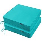 Teal Waterproof Patio Chair Cushions - Set of 2