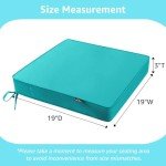 Teal Waterproof Patio Chair Cushions - Set of 2