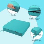 Teal Waterproof Patio Chair Cushions - Set of 2
