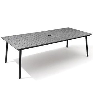 VredHom 94.5” Outdoor Dining Table with Umbrella Hole