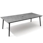 VredHom 94.5” Outdoor Dining Table with Umbrella Hole