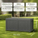 120 Gallon Waterproof Outdoor Storage Box - Black
