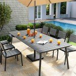 VredHom 94.5” Outdoor Dining Table with Umbrella Hole