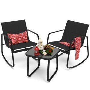 3-Piece Rocking Bistro Patio Furniture Set