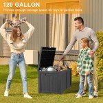 120 Gallon Waterproof Outdoor Storage Box - Black