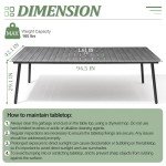 VredHom 94.5” Outdoor Dining Table with Umbrella Hole