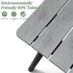 VredHom 94.5” Outdoor Dining Table with Umbrella Hole