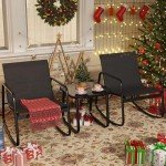 3-Piece Rocking Bistro Patio Furniture Set