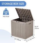 Homguava 35 Gallon Waterproof Outdoor Storage Box