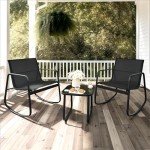 3-Piece Rocking Bistro Patio Furniture Set