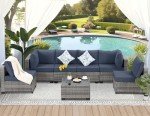 7-Piece Outdoor Sectional Wicker Sofa Set