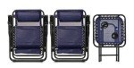 Blue Adjustable Zero Gravity Lounge Chair with Table