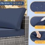7-Piece Outdoor Sectional Wicker Sofa Set