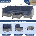 7-Piece Outdoor Sectional Wicker Sofa Set