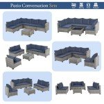 7-Piece Outdoor Sectional Wicker Sofa Set
