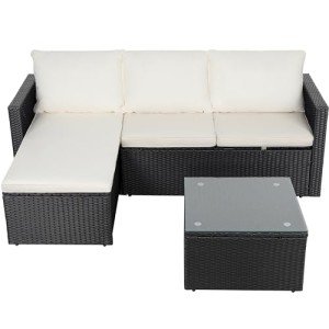 Shintenchi 3-Piece Outdoor Wicker Sofa Set
