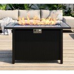 SUNLEI 45" Outdoor Gas Fire Pit Table