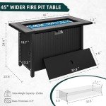 SUNLEI 45" Outdoor Gas Fire Pit Table