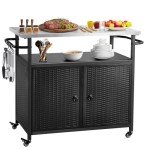 Grill Cart with Storage and Wheels for Outdoor Fun