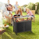 Grill Cart with Storage and Wheels for Outdoor Fun