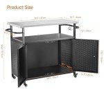 Grill Cart with Storage and Wheels for Outdoor Fun