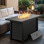 Vongrasig 43" Rectangular Gas Fire Pit Table