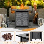 28-Inch JAMFLY Outdoor Propane Fire Pit Table