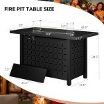 Vongrasig 43" Rectangular Gas Fire Pit Table