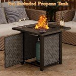 28-Inch JAMFLY Outdoor Propane Fire Pit Table